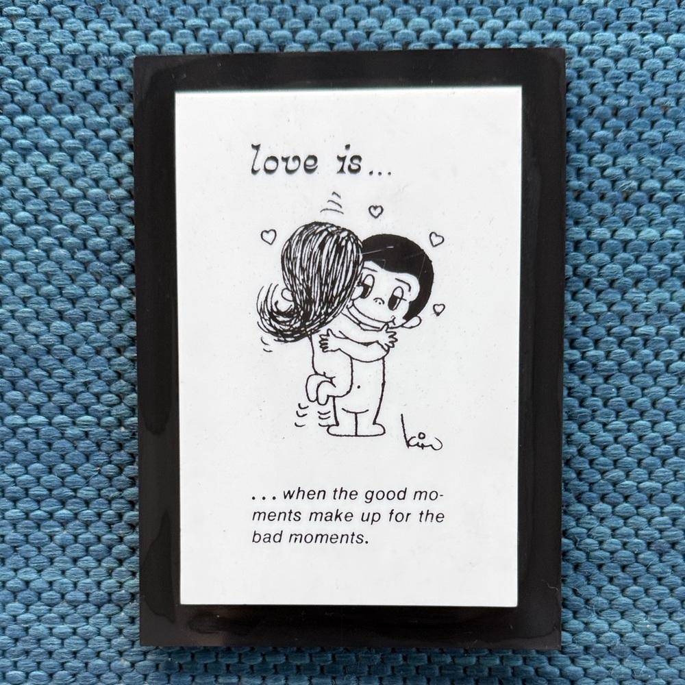 1970 Love Is... Black and White Wall Hanging by Kim